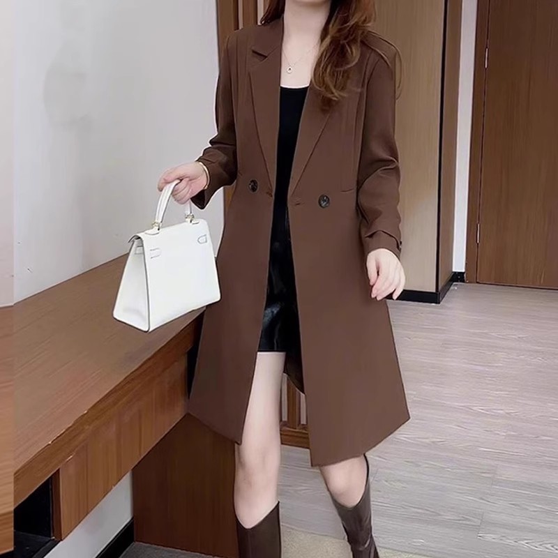 休闲风衣外套女士中长款2025年春秋冬季新款时尚收腰小个子大衣潮|undefined