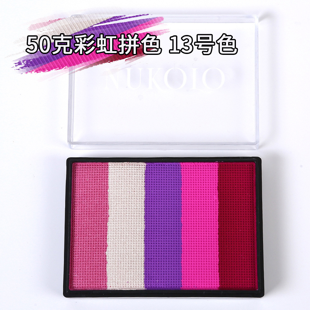 50g 6 colores a juego Arco Iris tira cara pintura a base de agua color a juego pigmento lavable cuerpo Arco Iris Cara color cubierta