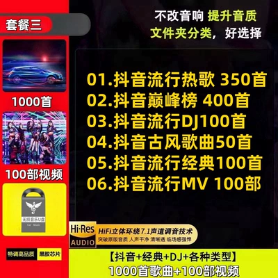 Car DVD player 2025 New Hot Music List - package-3-built-in-1000-songs-100-videos-4gb-64gb