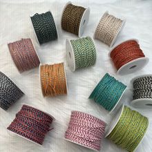 现货2mm金丝棉线编织绳手搓棉线4股彩色棉线麻花绳diy饰品配件