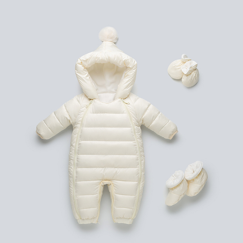 Baby down Jacket Winter Thickeneded Jumpsuit for Men and Women Baby Outing Clothes Infant White Duck down Romper