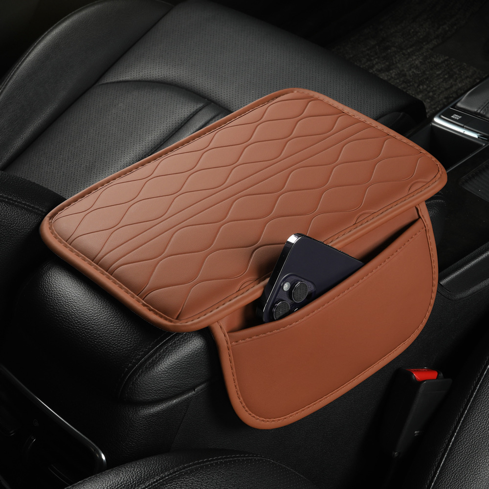 Mat Upgrade Storage Non-Slip | Universal Armrest box pad - brown