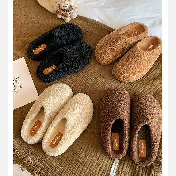 Виноградная мама та же модель Баотоу, теплая хлопчатобумажная обувь плюс плюшевые шерстяные шлепанцы