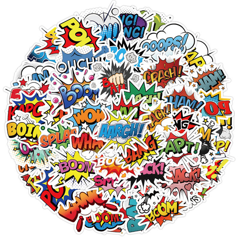 50 piezas transfronterizas de explosión en inglés pegatinas de graffiti pegatinas de equipaje portátil extraíble impermeable pegatinas decorativas al por mayor