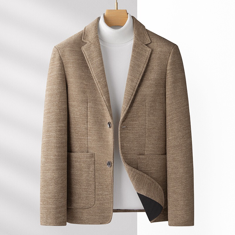 2025 Spring and Autum Middle-Aged Men's Woolen Suit Tops Dad's High-End Business Casual Suit Men's Jacket