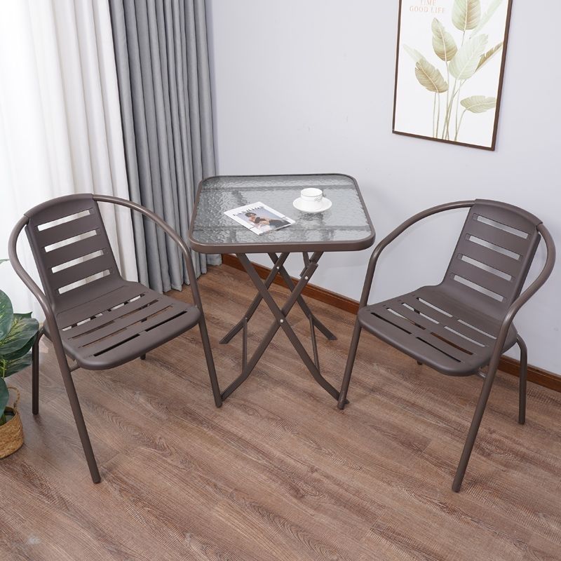 중공 의자(의자 2개 + 접이식 사각 테이블 60cm)