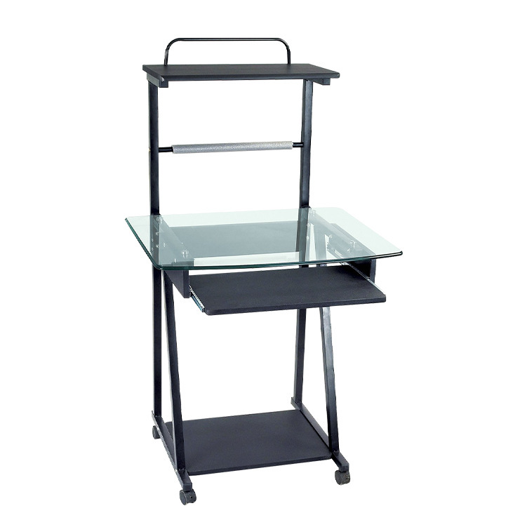 Cheap Office Computer Desk Laptop Table Particleboard PVC Iron Rack Slidable Single Easy to Use