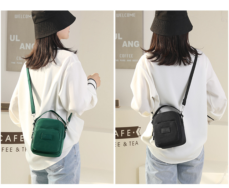 2025 New fashionable and trendy single-shoulder bag for women, outdoor casual, mobile phone key, coin purse, water-resistant nylon bag undefined