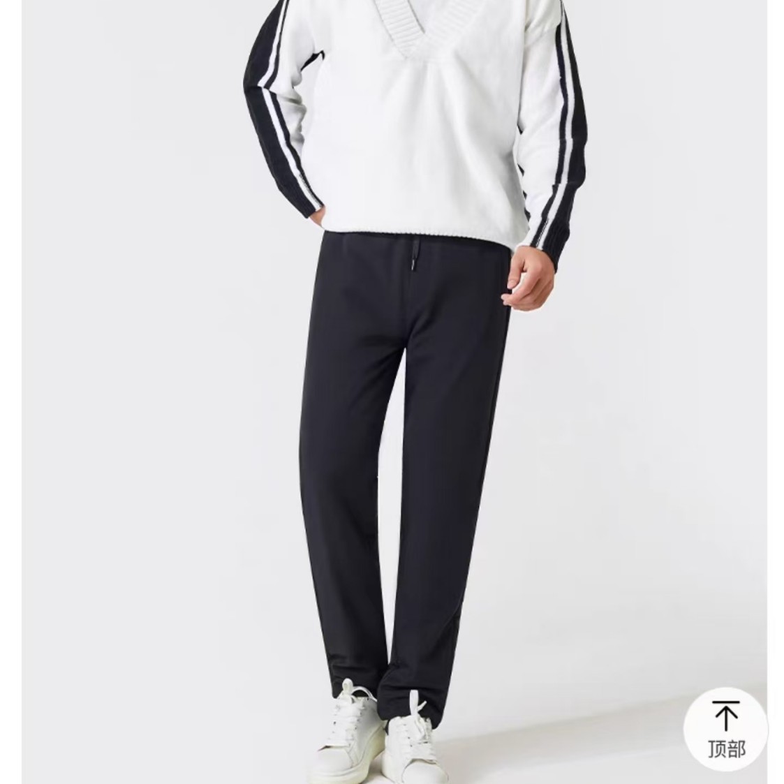 (10-1 새로운 복지) 하이 엔드 블랙 골드 800-1000G 시리즈 100% 울 외부 착용 바지 슬림하고 따뜻한