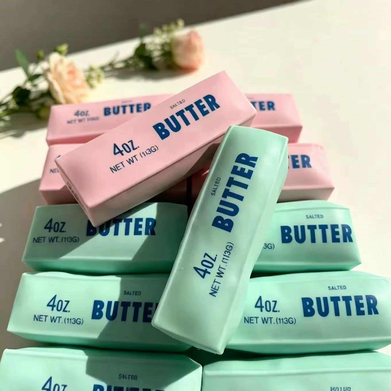 Popular soft butter stick handmade ball slow rebound stress-relieving building block toy creative finger-sucking toy pinch toy
