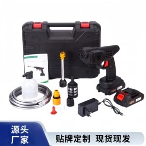 Source Factory High-Power High-Pressure Water Gun Cleaning Machine Portable Car Washing Machine Rechargeable Lithium Battery High-Pressure Cleaning