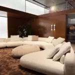意式极简弧形贝塞尔雪尼尔布艺沙发别墅平层客厅异形转角模块组合