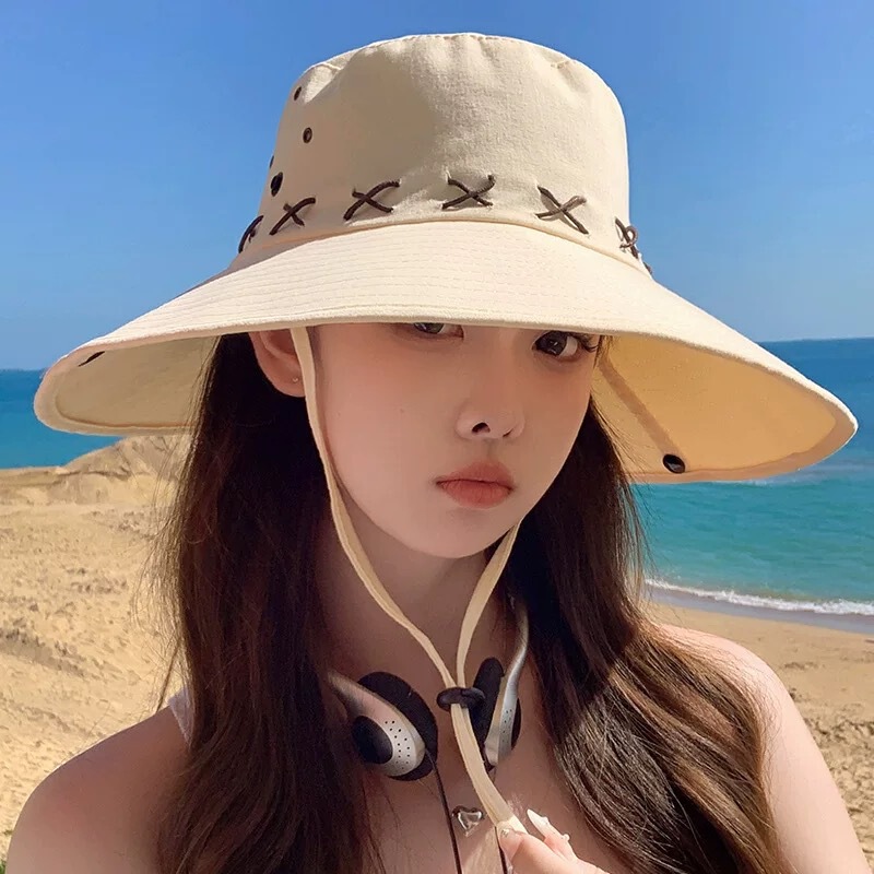 人気のアウトドアレトロフィッシャーマンハット、夏のハイキング、釣り、日焼け止めサンハット、登山、ウエスタンサンシェードカウボーイハット|undefined