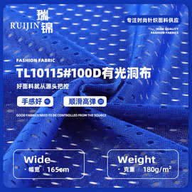 涤纶洞洞布 100D有光洞布 运动球衣面料 吸湿排汗速干网眼布面料