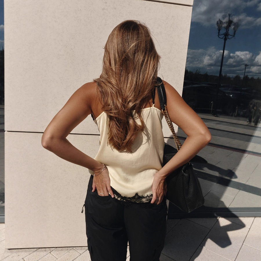 K New Sexy Lace Patchwork Deep V-neck Halter Inner Top Bodysuit_voghion.com