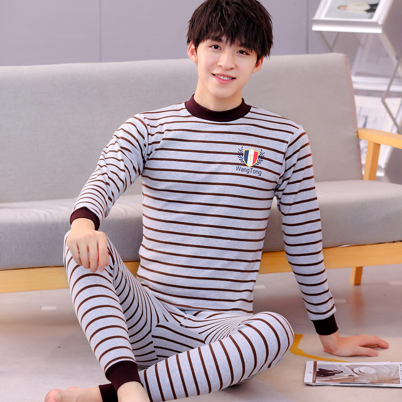 Adolescentes medio y grande ropa interior para niños traje de niños extra grande ropa de otoño pantalones largos traje suéter de algodón ropa interior larga para hombres