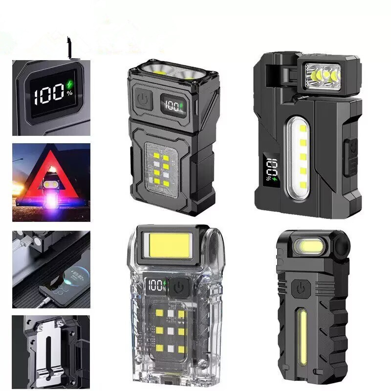 Cross-Border New Keychain Light Type-C Charging Outdoor High-Brightness Small Steel Cannon Dual Light Source Strong Light Mini Flashlight