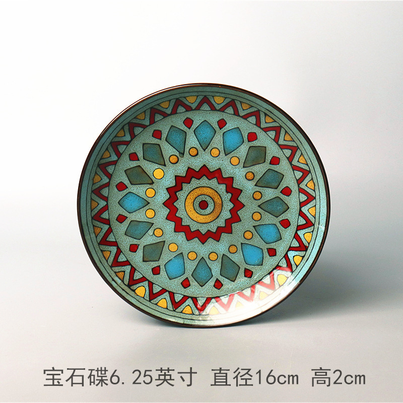 創意的な手描きの釉薬の下で色彩の陶磁器の皿の家庭用の野菜の皿の冷たい野菜の皿の果物のお菓子の皿の6寸は骨の皿のかすの皿を吐きます。|undefined