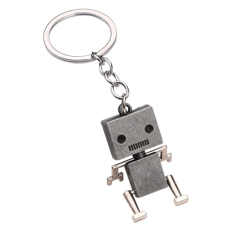 Creative Movable Robot Keychain Robot Cartoon Pendant Key Ring Chain Wholesale Small Gifts Wholesale