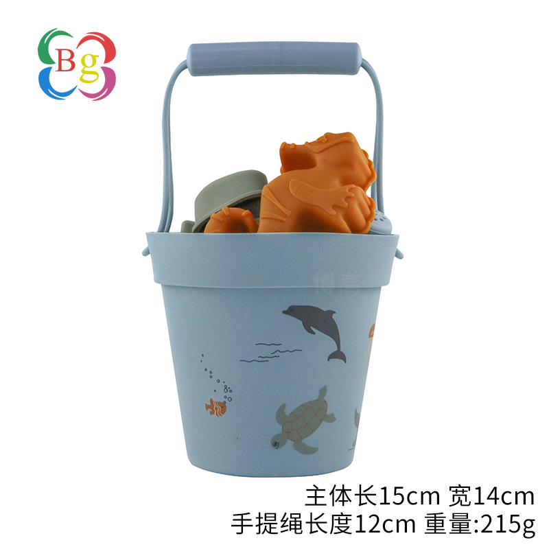(2개) 야외 창조적 인 해변 장난감 실리콘 휴대용 모래 양동이 크리스마스 부모-자식 대화 형 눈 물 장난감 세트