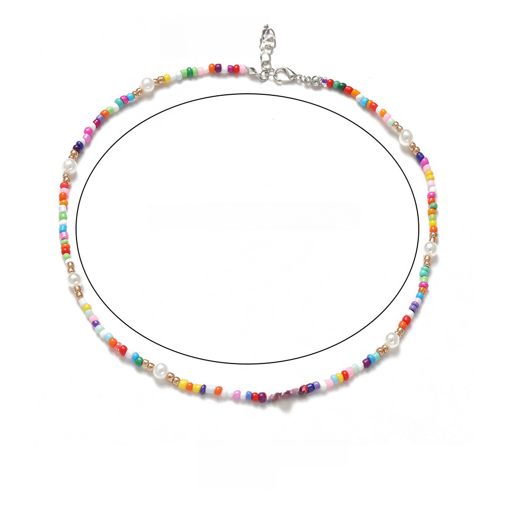 Schmuck Mode Farbe Perlen Perle Halskette Personalisierte Farbe Böhmischen Ethnischen Stil Halskette_voghion.com