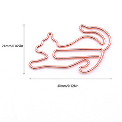 Cute Creative Animal Paper Clips, Colorful Metal Shaped Clips, Cartoon Designs—Wholesale Rose Gold Bookmarks