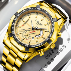 Fully automatic movement watch 2022 new luminous waterproof calendar business men's watch large dial hollow watch
