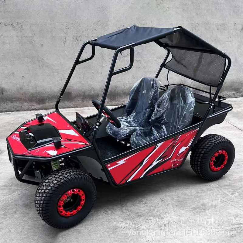 Kart Eléctrico Todoterreno Infantil y Familiar 1000W de Hierro para Exteriores