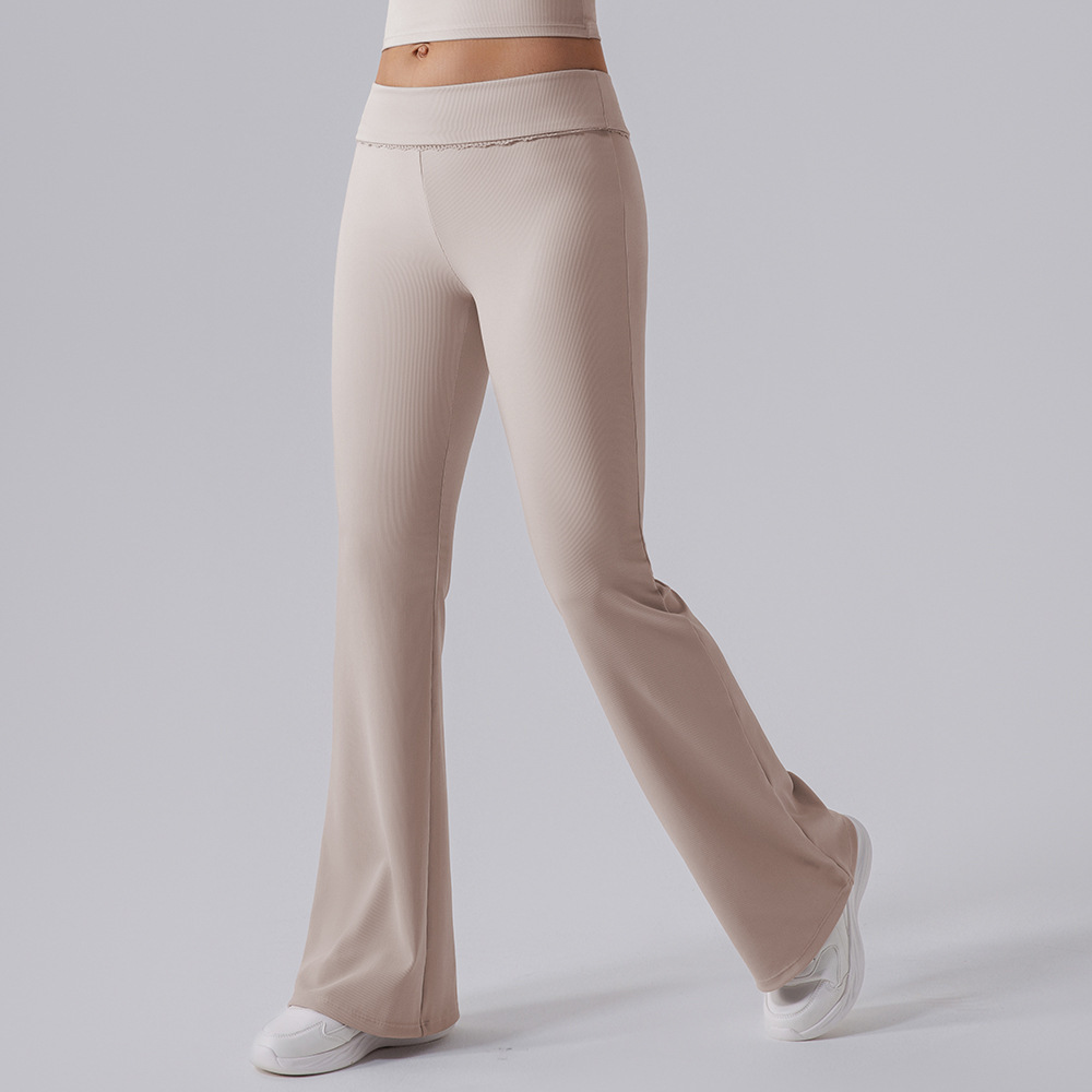 Transfronterizo cintura alta yoga ajustado pantalon de boquilla pantalon de boquilla pantalon de mujer pantalon de entrenamiento casual para correr