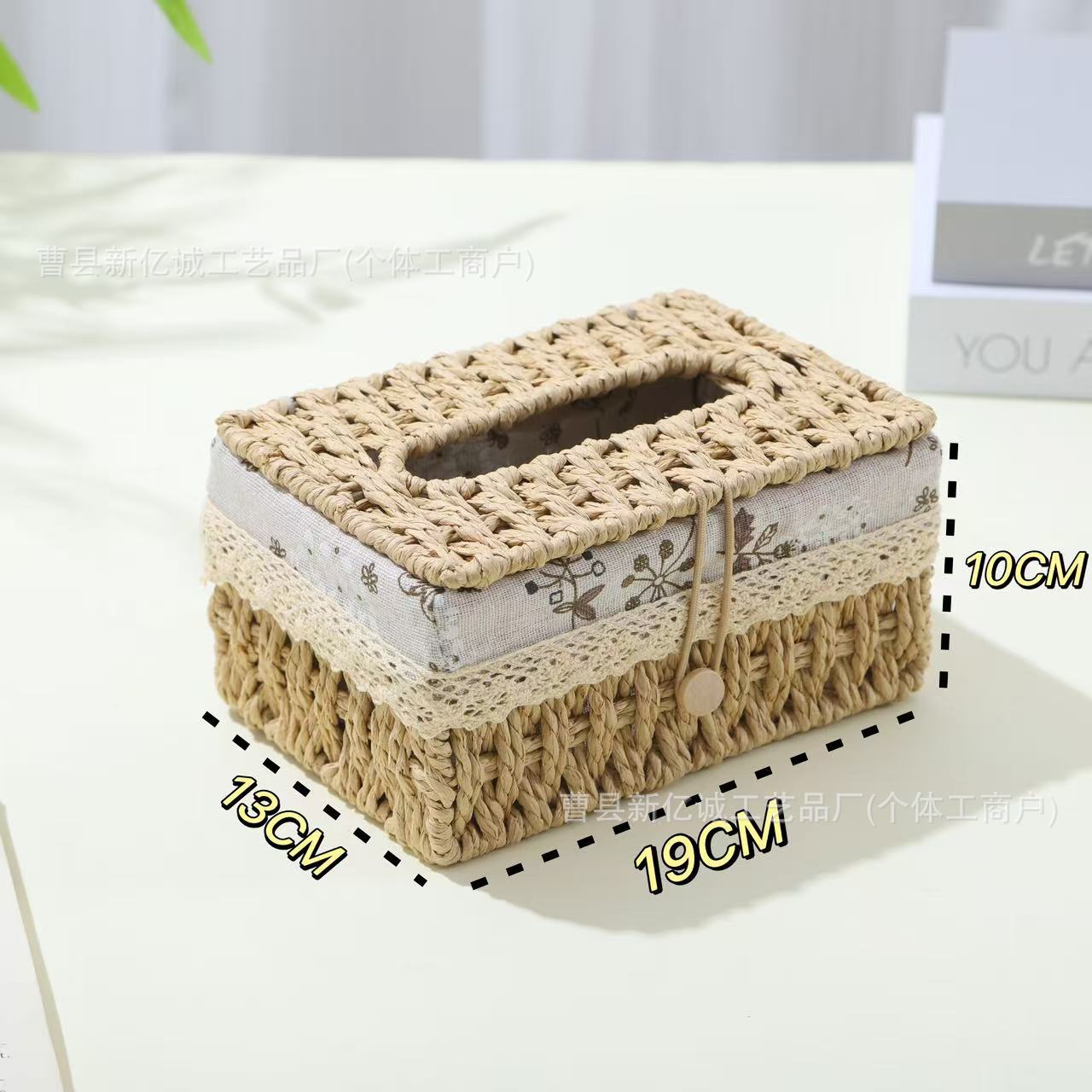 Caja de toallas tejida a mano inswind nuevo estilo caja de dibujo de papel rojo en línea sala de estar caja de papel de alto grado viento pastoral
