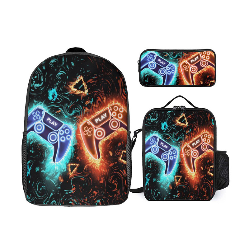 Fabricantes de hombros transfronterizos personalizados de comercio exterior mochila europea y americana de tres piezas de gran capacidad paquete de bolsas escolares de ocio universal para mujeres