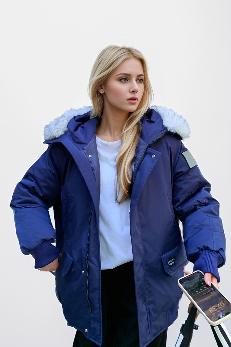 Abbigliamento da lavoro da donna Giacca calda in cotone per donna, nuovo cappotto largo in cotone di alta qualità con ampio collo in pelliccia e tendenza cappotto ispessito_voghion.com