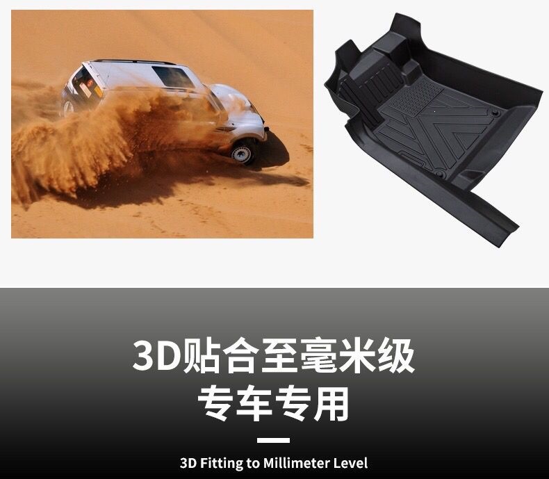 Full coverage TPE floor mats for the front and rear seats, custom-fit for the vehicle, complete set, waterproof, one-piece molded floor mats