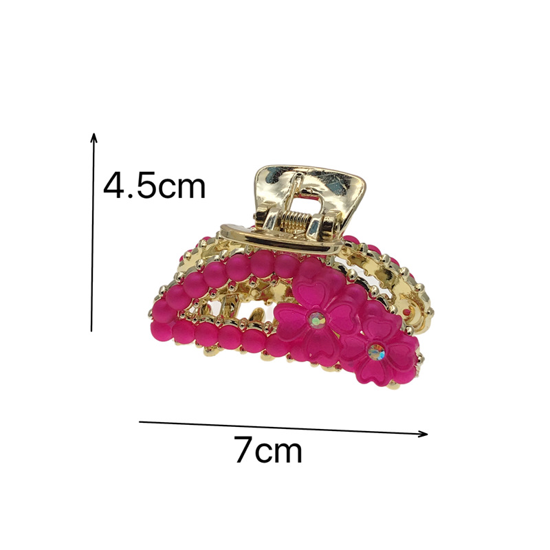 Recomendar 7cm estilo coreano de galvanoplastia de plástico de oro tres horquilla clip de agarre de cabeza de baño clip de dos yuanes tienda de accesorios de cabeza