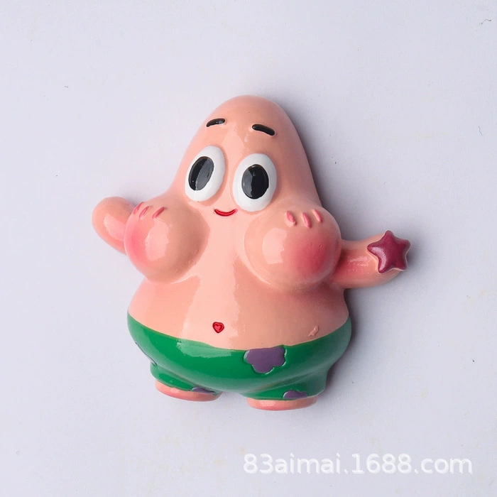 Объёмный магнит для холодильника в стиле губки, SpongeBob и Patrick, 5,5×1×5,3 см, 0,005 кг