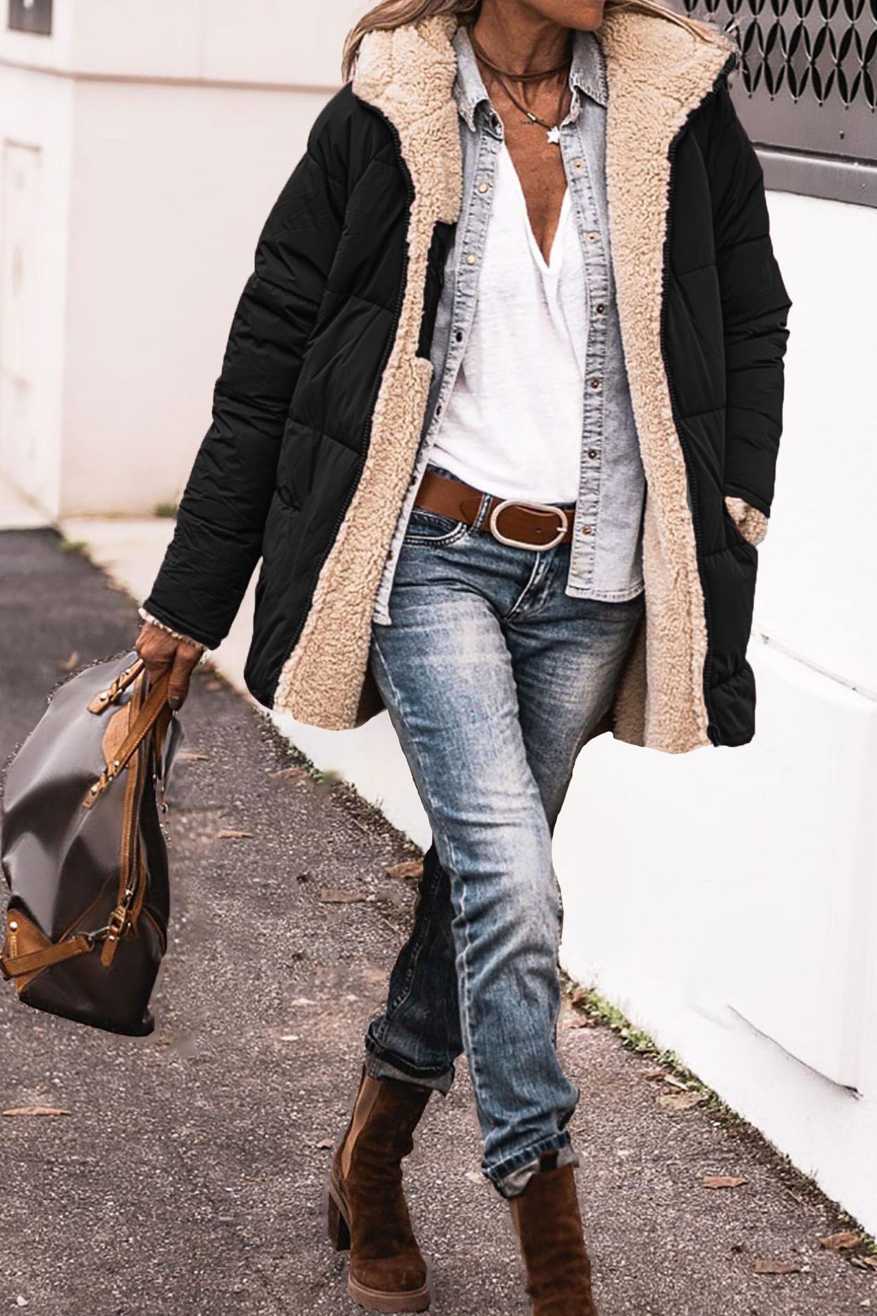 Women's Cotton Coat Hooded Reversible Slim Fit Jacket For Winter_voghion.com