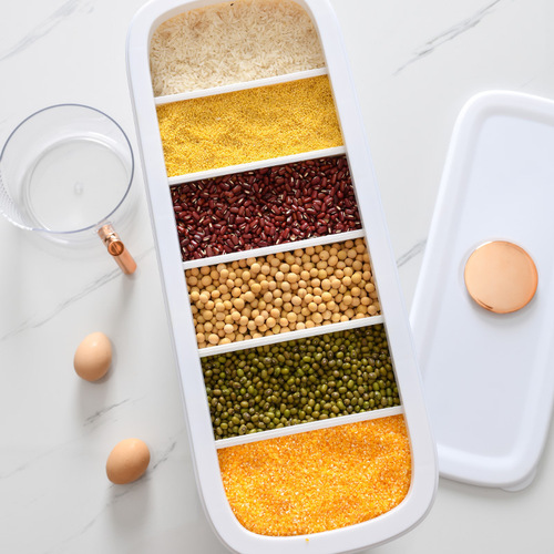 Divided rice bucket Grains and grains Internet celebrity storage box Rice and grains insect-proof and moisture-proof sealed storage bucket rice storage box