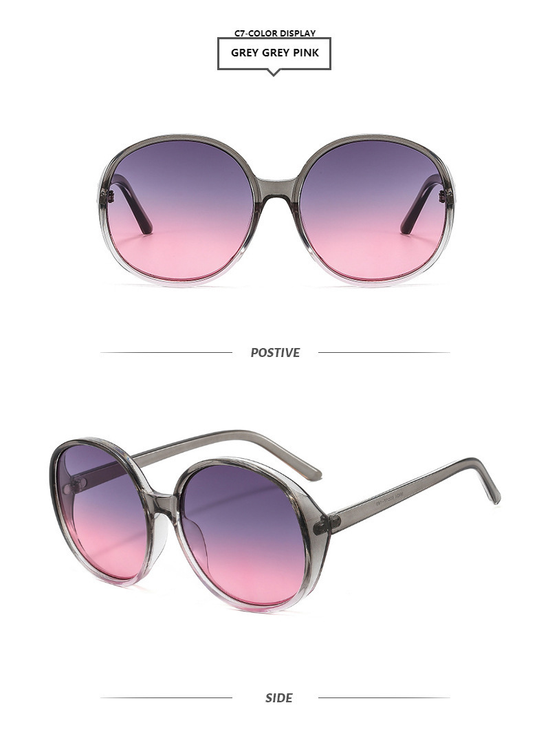 Oversized Round Sunglasses For Men And Women Uv Protection Fashion_voghion.com
