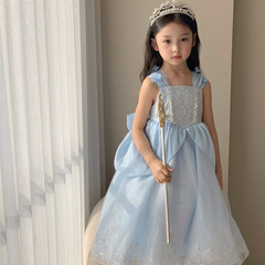 廠家女童無袖連衣裙蝴蝶結灰姑娘公主裙生日婚禮派對六一節禮服