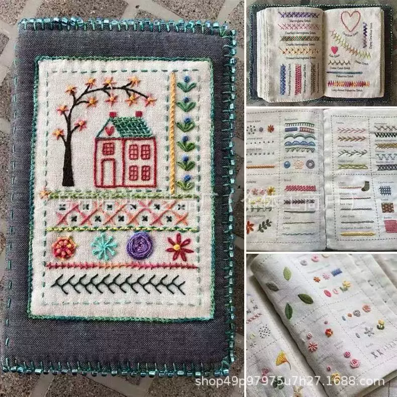 Новые продукты за пределами границ Stitch Book, игла и нить книга, нитка и нить тетрадь без листов, льняная игла и набор вышивки DIY