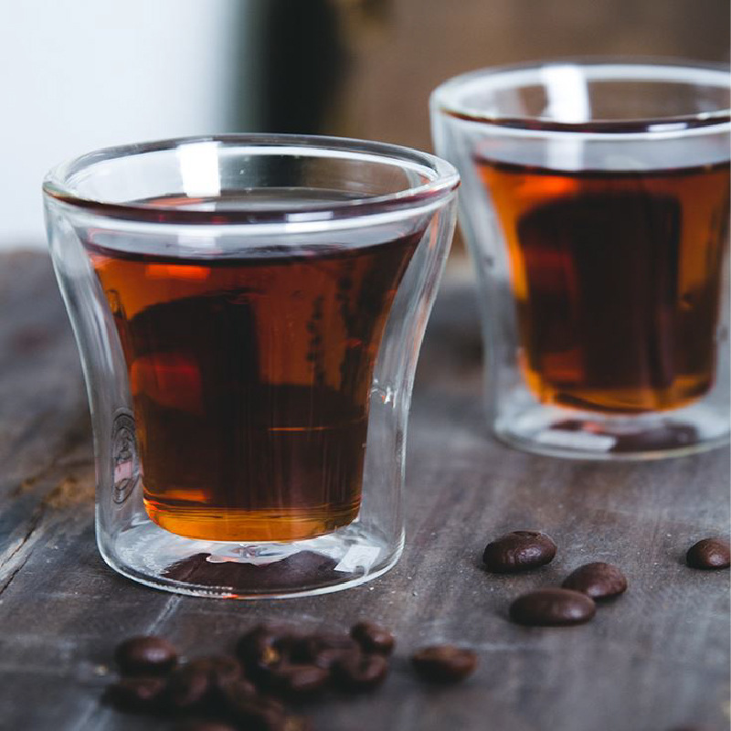 Double-layered Flared Coffee Volcano-shaped Glass Insulated Milk And Juice Drink Cup, Simple Drinking Vessel_voghion.com
