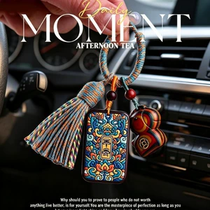 Trendy Creative Painted Car Keychain Rainbow Wood Tang Horse DIY Colorful Rosewood Pendant Bag Accessory