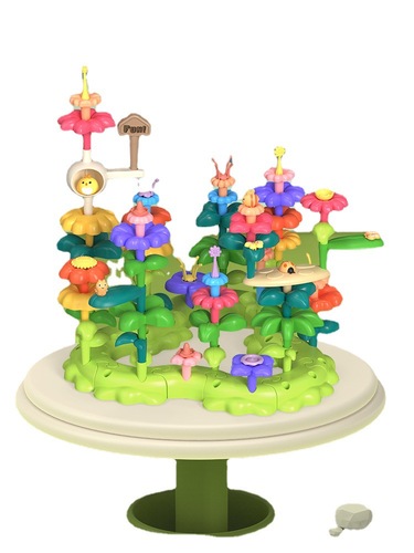 Cross-border children's educational building blocks, flower bushes, girls' toys, ever-changing garden building blocks set, creative DIY puzzle toys