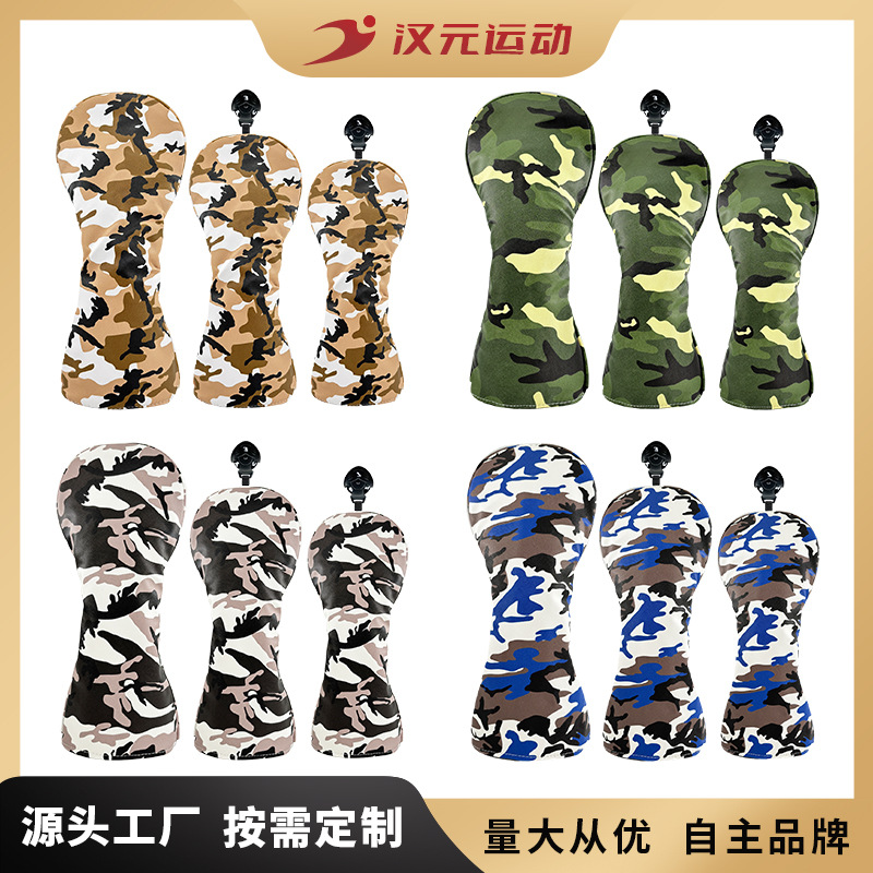 Venta directa de fábrica comercio electrónico transfronterizo juego de cabeza de poste de golf juego de poste de madera No. 1 calle de madera pierna de pollo de madera deporte de camuflaje