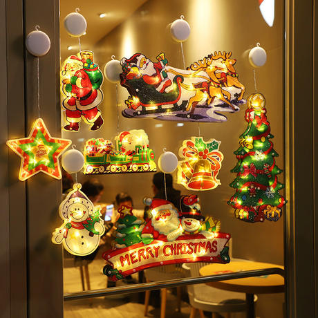 christmas sucker lights led lights indoor window layout modeling lights festive atmosphere hanging lights christmas decorative lights