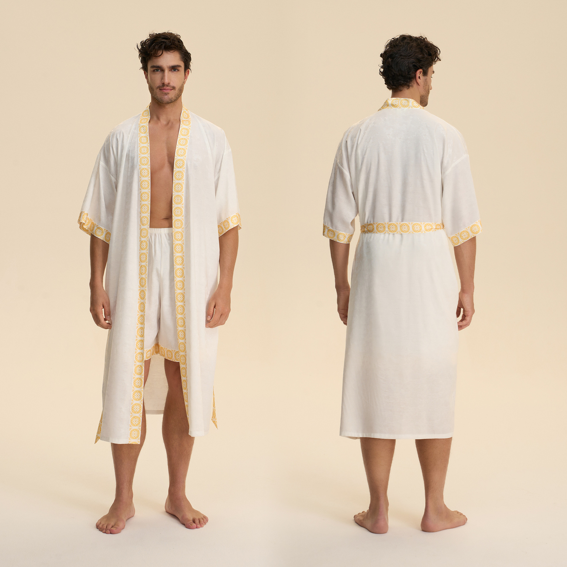 Europa y los Estados Unidos comercio exterior transfronterizo nuevo pijama satén pijama de mangas largas pijama pantalones cortos conjunto de ropa de hogar 3993 + 3994