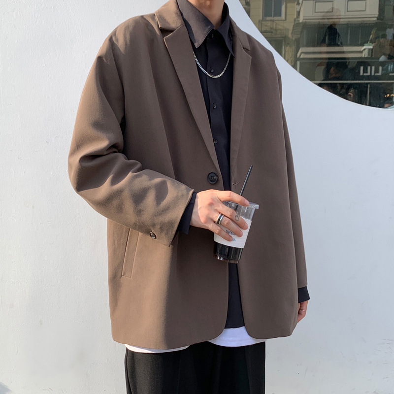 Casual Suit Men's Korean-style Trendy Small Suit Jacket Top Single Piece Duffy Handsome Hong Kong Style All-match Handsome Fried Street Spring