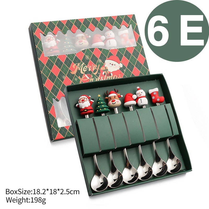 クロスボーダークリスマス食器セットクリスマススプーンフォーククリスマス漫画ステンレス鋼フォークとスプーン高価値のお土産|undefined