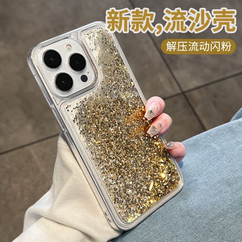 TPU büyük delikli dekompresyon sıvı kum telefon kılıfı, Apple 17 Pro Max sıvı iPhone 16/14 koruyucu kılıf 15 için uygun.