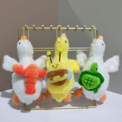 かわいいプルアウト大きな白いガチョウペンダントぬいぐるみ人形漫画スクールバッグバッグペンダントキーホルダー人形人形